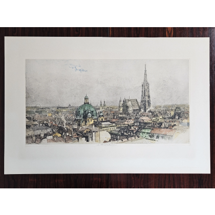Wien - Luigi Kasimir - Radierung in Farbe 