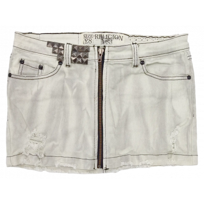 Religion Damen Jeans Rock off-white - Gr. 28