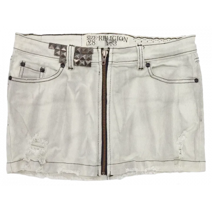 Religion Damen Jeans Rock off-white - Gr. 28
