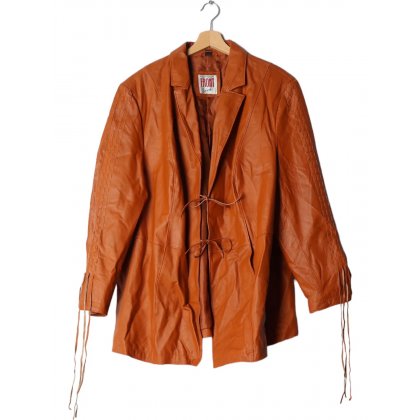 Bab&auml;m! - FRONTLINE Vintage Herren Ledermantel, braun - Gr. XXL 