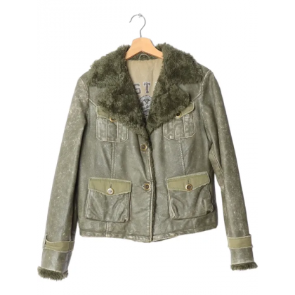 Bab&auml;m! - Mustang Damen Lederjacke, oliv - Gr. L