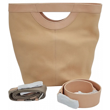 Max V. Koenig Damen Lederhandtasche, creme - H&ouml;he ca. 29 cm 