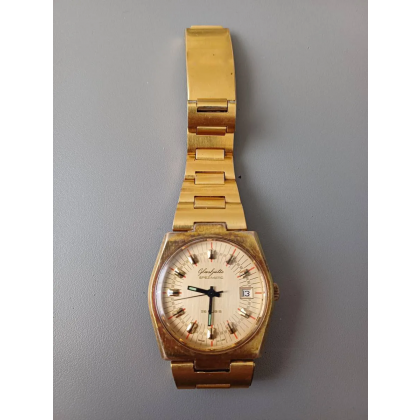 Glash&uuml;tte Spezimatic (vergoldet) - Vintage Herren Armbanduhr