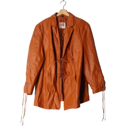 Bab&auml;m! - FRONTLINE Vintage Herren Ledermantel, braun - Gr. XXL 