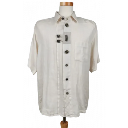 Trachten Herren Leinenhemd, wei&szlig; - Gr. XL
