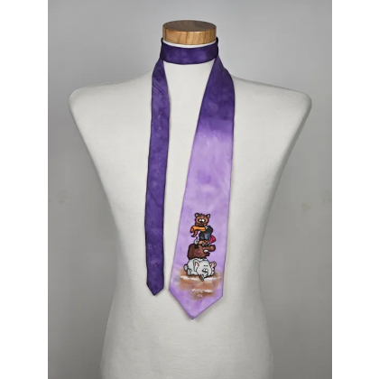 Seidenkrawatte "Tier-Pyramide" , lila