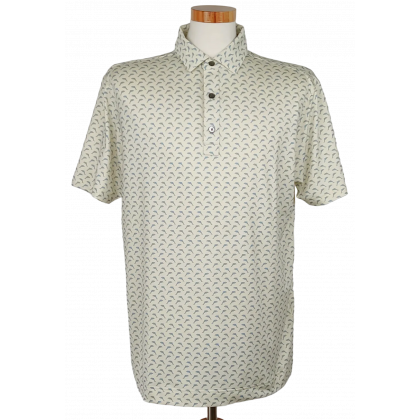 FootJoy Athletic Fit Herren Golf Polo Shirt, creme - Gr. L