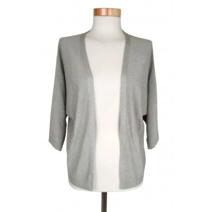 Hearts & More Damen Cardigan mit Lurex, schilf/silber - Gr. XS