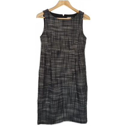 Donna Karan Damen Kleid schwarz/ wei&szlig; Gr. 8