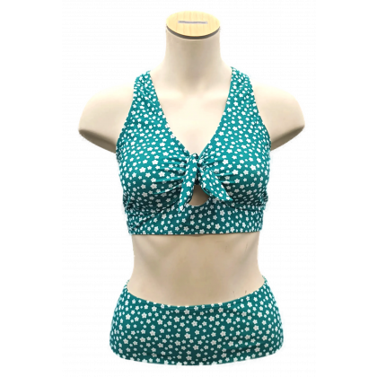 Bikini grün mit Blumen Gr. 1XL