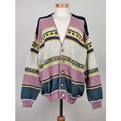 Vintage Damen Strickweste, multicolor - Gr. L 