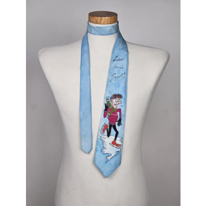 Seidenkrawatte "Locker durch Sport!", blau