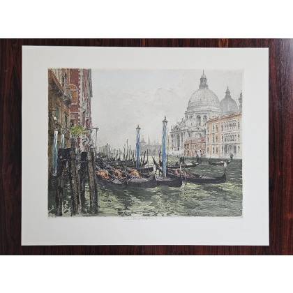 Venedig Canale Grande - Luigi Kasimir - Radierung in Farbe 