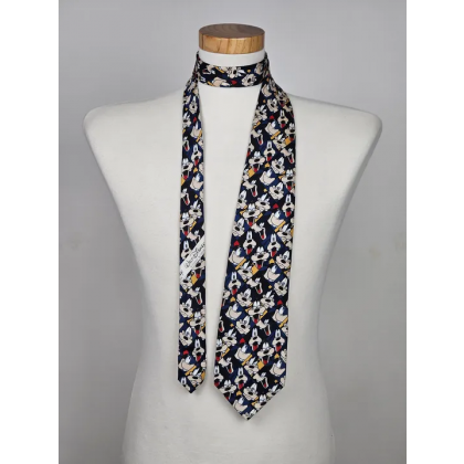 Vintage Disney Goofy Seidenkrawatte, blau - Handmade in Italy