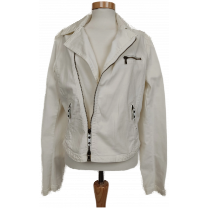 Armani Damen Denim Jacke natur wei&szlig; Gr. Eu 46 ,US 10