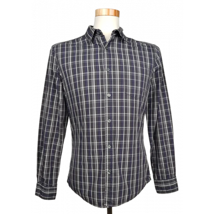 Esprit Herren Hemd, braun/blau - Gr. S