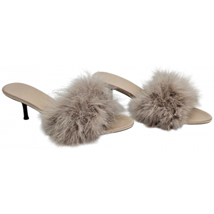 ZARA Damen Pantoletten, beige - Gr. 40