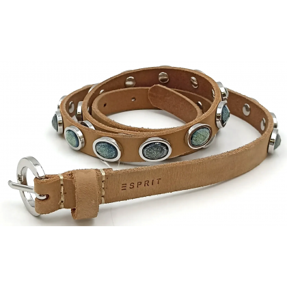 Esprit Damengürtel braun mit Nieten und Schmucksteinen Gr. 90