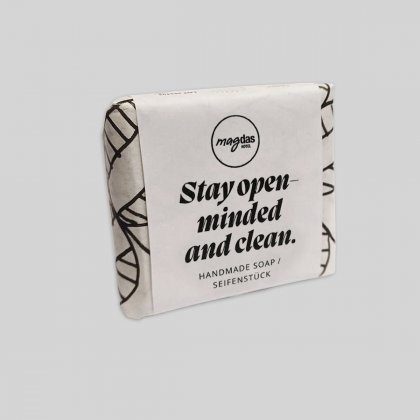 Bio-Seifenst&uuml;ck  &bdquo;Stay open-minded and clean&ldquo;