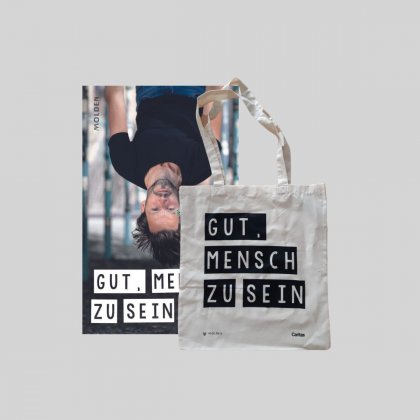 Angebot Buch + Tasche &bdquo;Gut, Mensch zu sein&ldquo;
