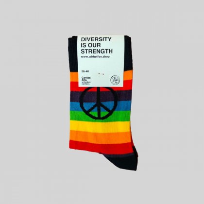 Socken Regenbogen Diversity Peace