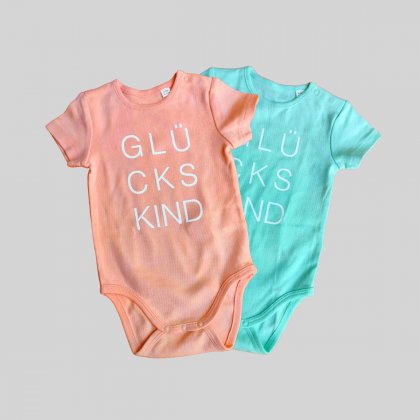 Kurzarm Babybody &bdquo;Gl&uuml;ckskind&ldquo;