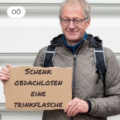 Schenk Obdachlosen eine Trinkflasche