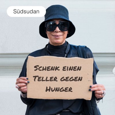 Schenk einen Teller gegen Hunger