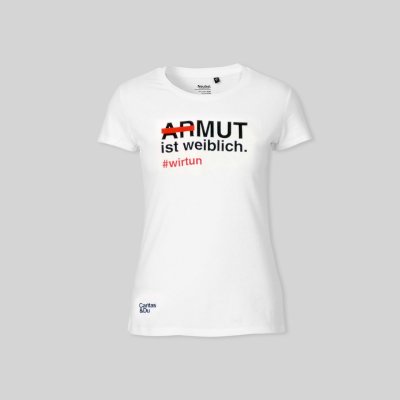T-Shirt „Armut ist weiblich“ gegen Frauenarmut