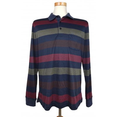 Authentic Style Herren Langarm Polo-Shirt, mehrfarbig - Gr. L 