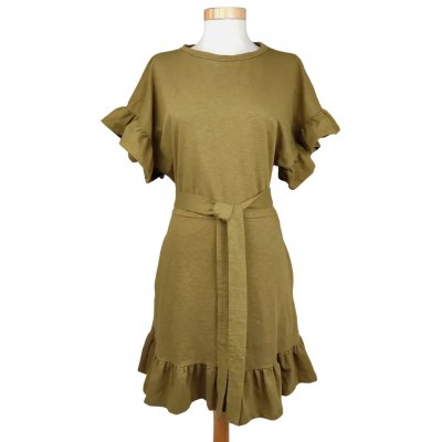 H&M Damen Midikleid, oliv - Gr. L