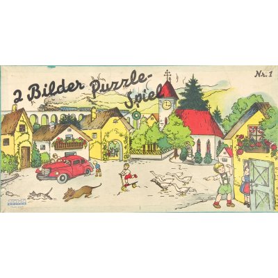 2 Bilder Puzzle-Spiel - Vintage Gesellschaftsspiel - Stomo