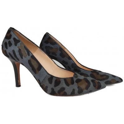 John Grey Damen Pumps Kunstfell, Animal Print - Größe 37,5