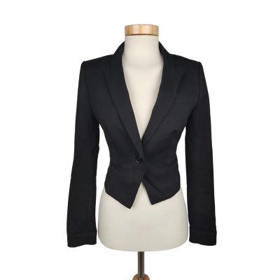 H&M Damen Blazer, schwarz - Gr. XXS 