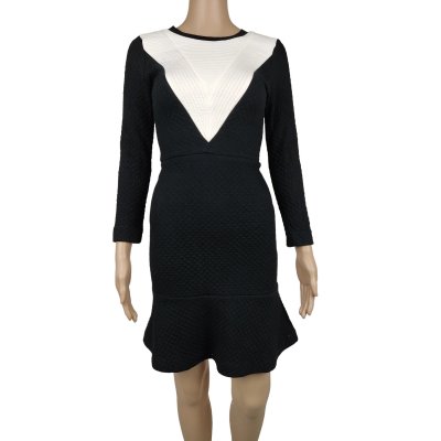 Sandro Damen Kleid schwarz/weiß - Gr. S