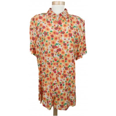 Vintage Damen Longbluse, orange - Gr. M