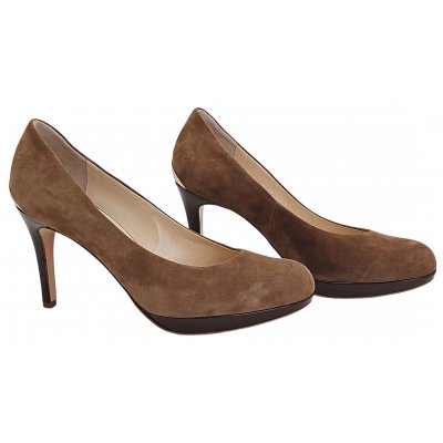Högl Damen Veloursleder Pumps, braun - EU 37,5