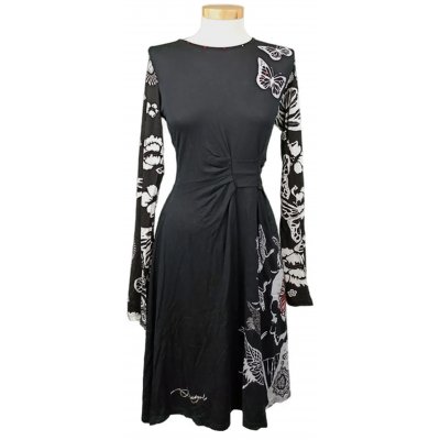 Desigual Damen Midikleid schwarz mit Pailletten gemustert Gr. L