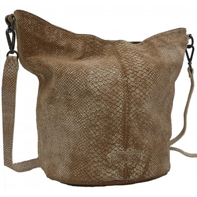 Liebeskind Berlin Ledertasche schlangenoptik braun/weiß