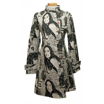 Desigual Damen Mantel gemustert schwarz/weiß Gr. M