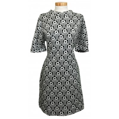 Desigual Damen Midikleid schwarz/weiß geblümt Gr. XL