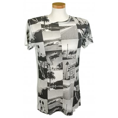 Hugo Boss Herren T-Shirt schwarz/weiß gemustert Gr. M