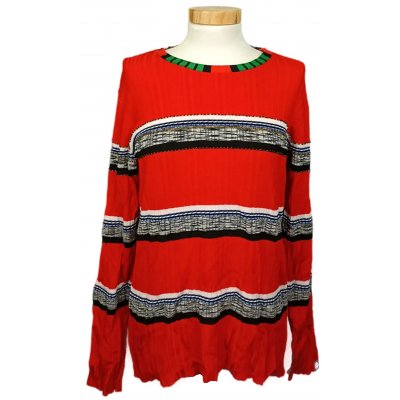 Desigual Damen Pullover rot mit Glasperlen gemustert  Gr. M