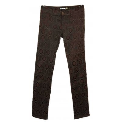 Desigual Damen Hose braun/schwarz gemustert Gr. 28