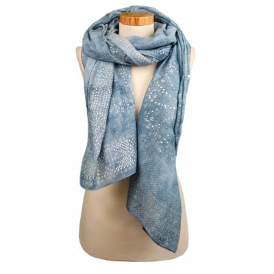 Desigual Damen Tuch hellblau mit silbernen Akzenten