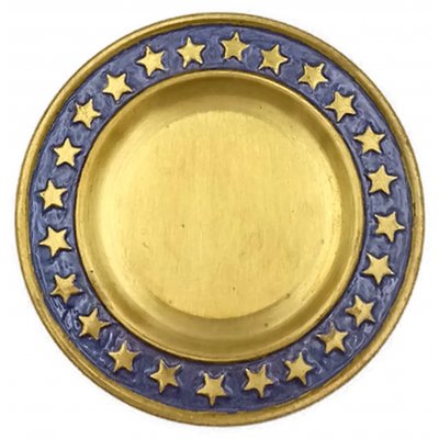 Weihnachtlicher Kerzenteller aus Messing Ø 12,5 cm