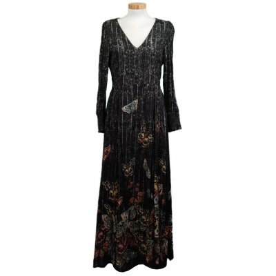 Desigual Damen Maxikleid schwarz mit Schmetterlinge Gr. XL
