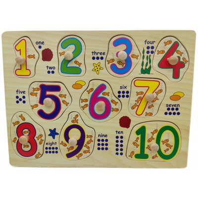 Setzpuzzle Englische Zahlen Holz