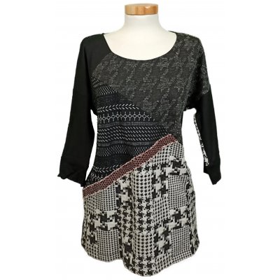 Desigual Damen Oberteil schwarz/weiß gemustert Gr. S