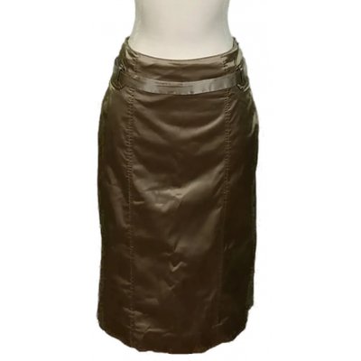 Marc Cain Damen Midirock khaki glänzend Gr. S 